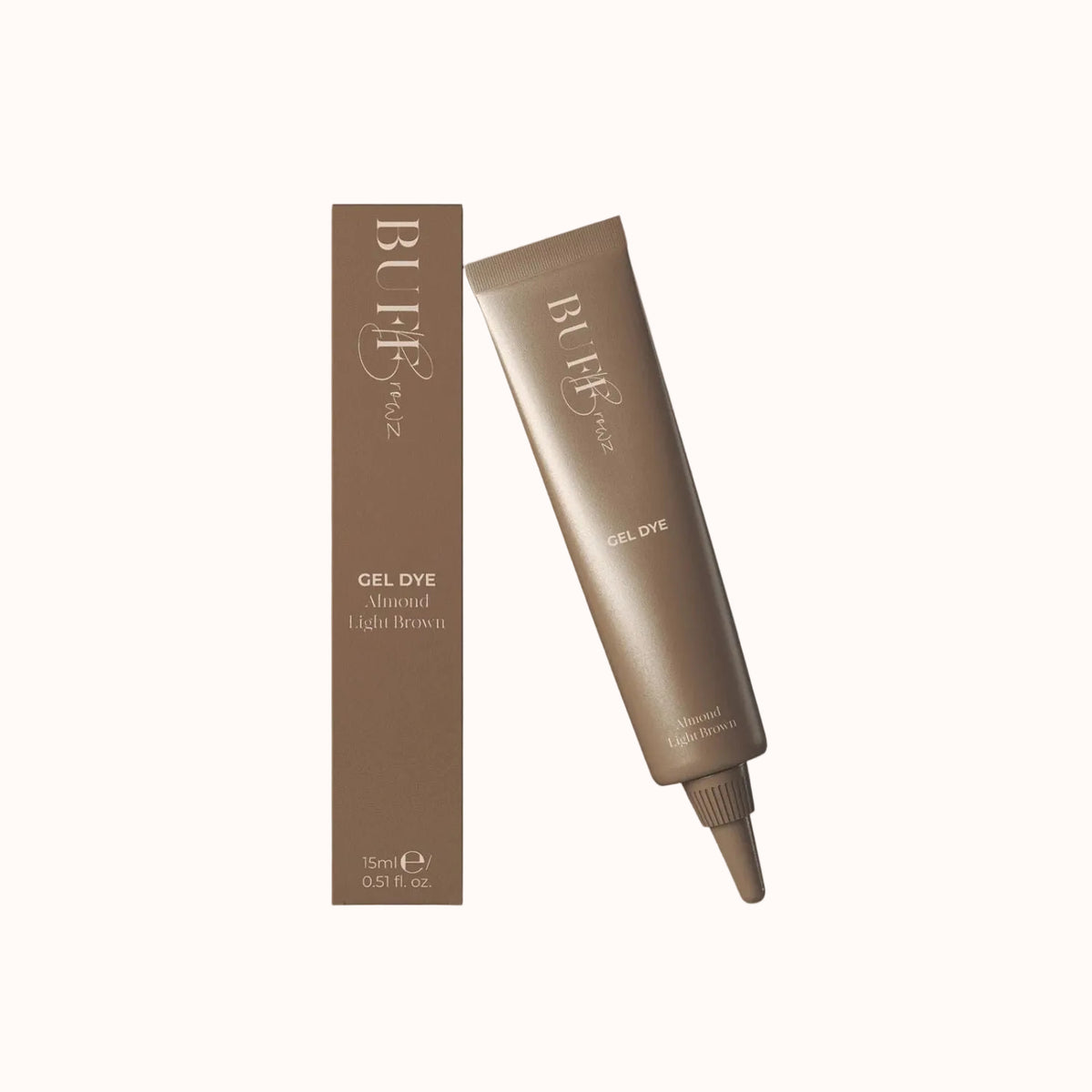 BUFF BROWZ HYBRID GEL TINT - ALMOND - Šviesus neutraliai rudas atspalvis 15ML