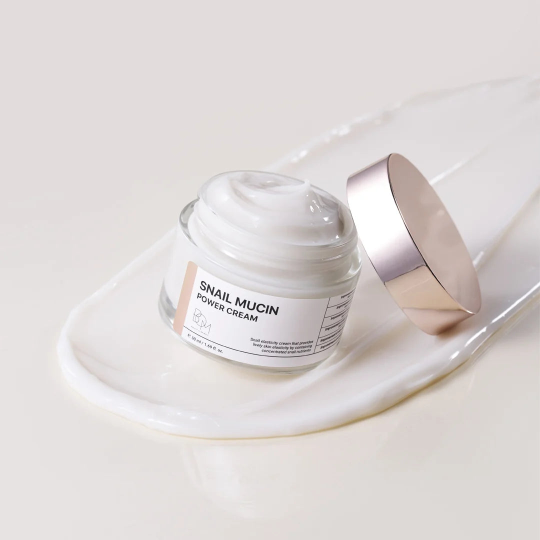 BOM Snail Mucin Power Cream - drėkinantis ir stangrinantis veido kremas