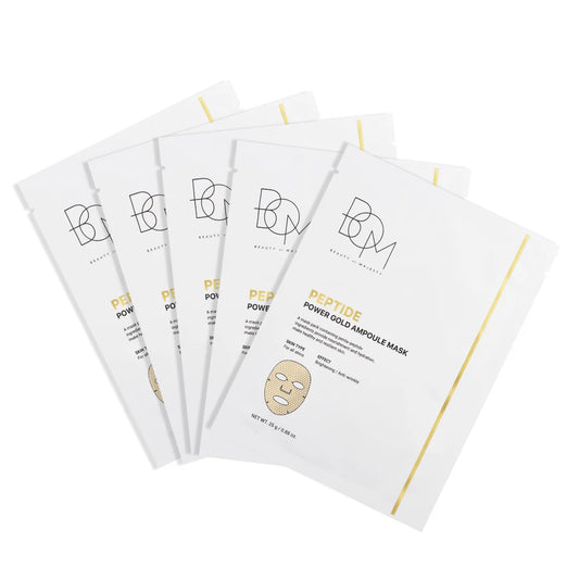BOM Peptide Power Gold Ampoule Mask - lakštinių kaukių dėžutė 5 vnt.