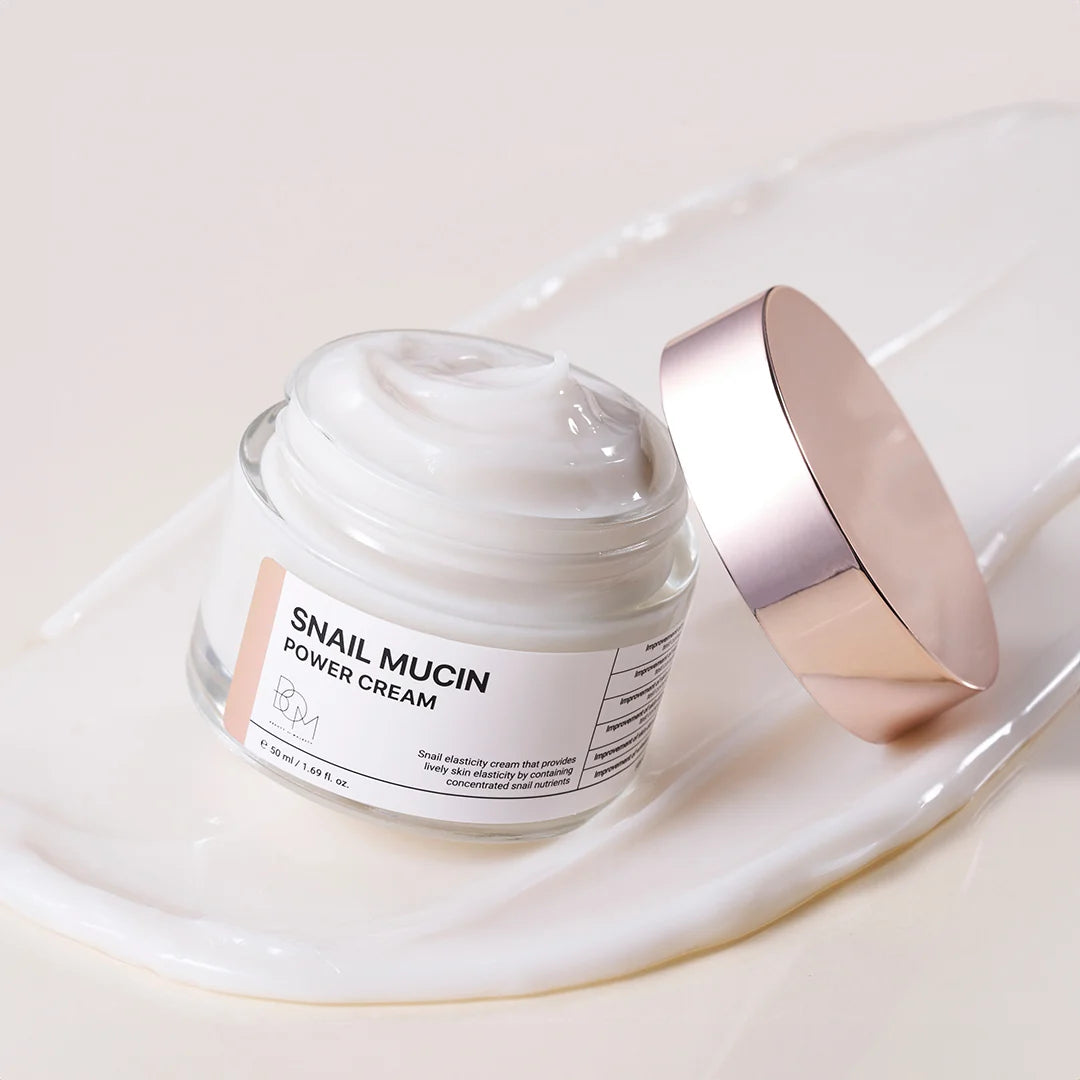 BOM Snail Mucin Power Cream - drėkinantis ir stangrinantis veido kremas