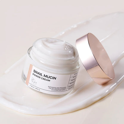 BOM Snail Mucin Power Cream - drėkinantis ir stangrinantis veido kremas