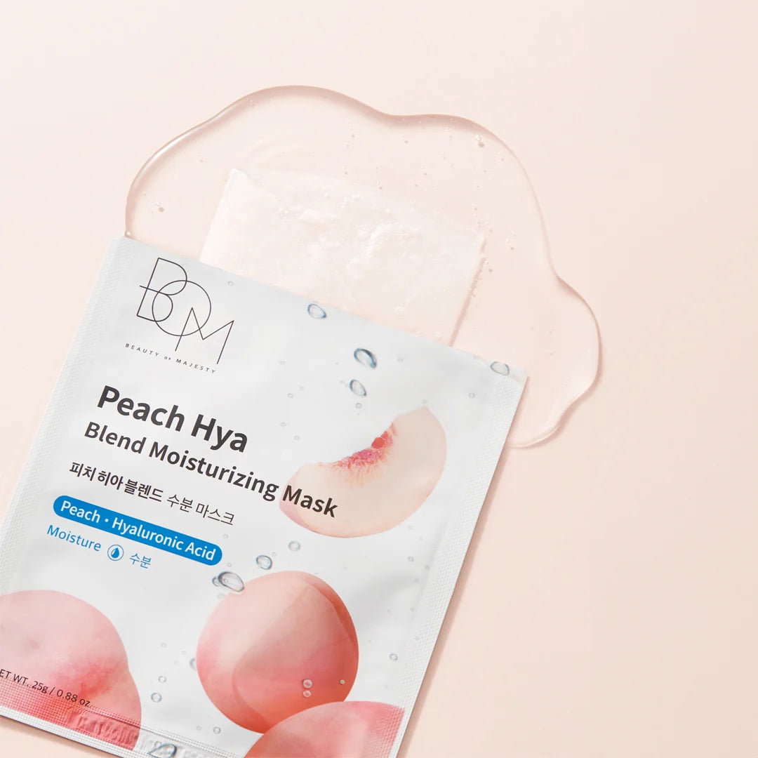 BOM Peach Hya Blend Moisturizing Mask - drėkinanti lakštinė veido kaukė
