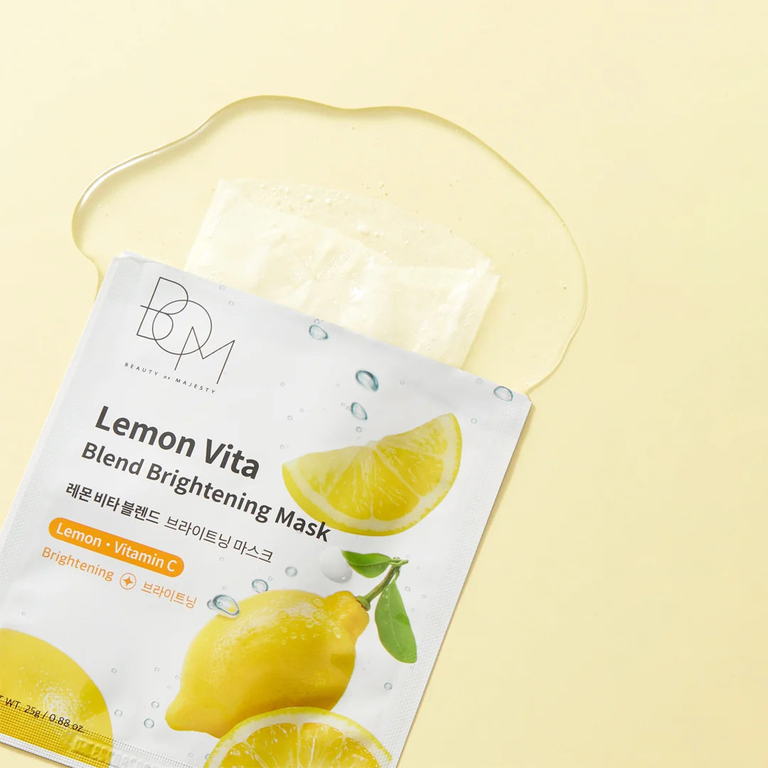 BOM Lemon Vita Blend Brightening Mask - skaistinanti lakštinė veido kaukė