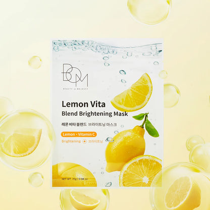 BOM Lemon Vita Blend Brightening Mask - skaistinanti lakštinė veido kaukė