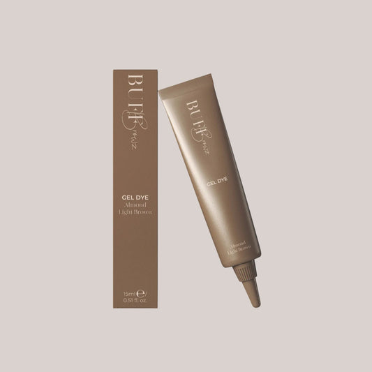 BUFF BROWZ HYBRID GEL TINT - ALMOND - Šviesus neutraliai rudas atspalvis 15ML