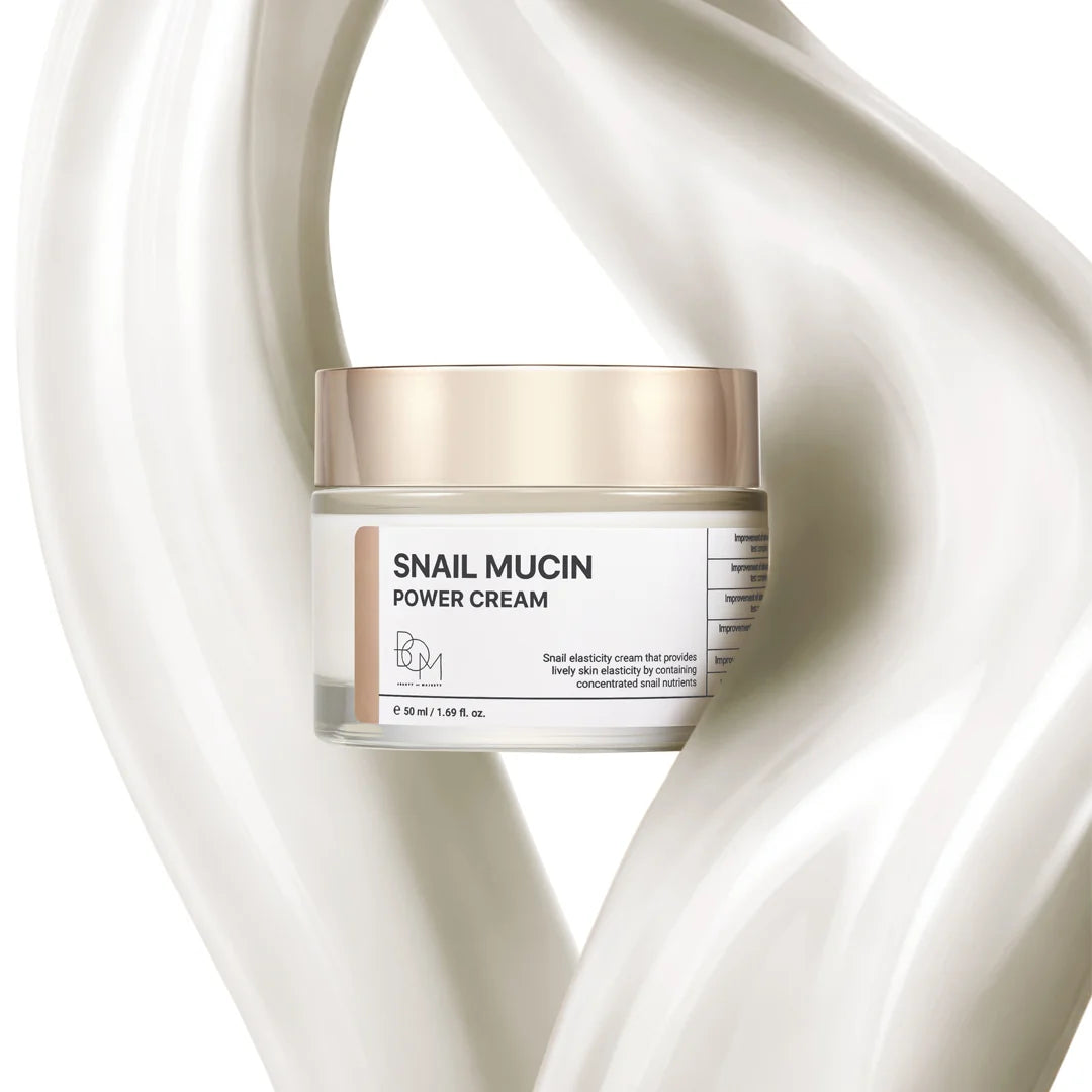 BOM Snail Mucin Power Cream - drėkinantis ir stangrinantis veido kremas