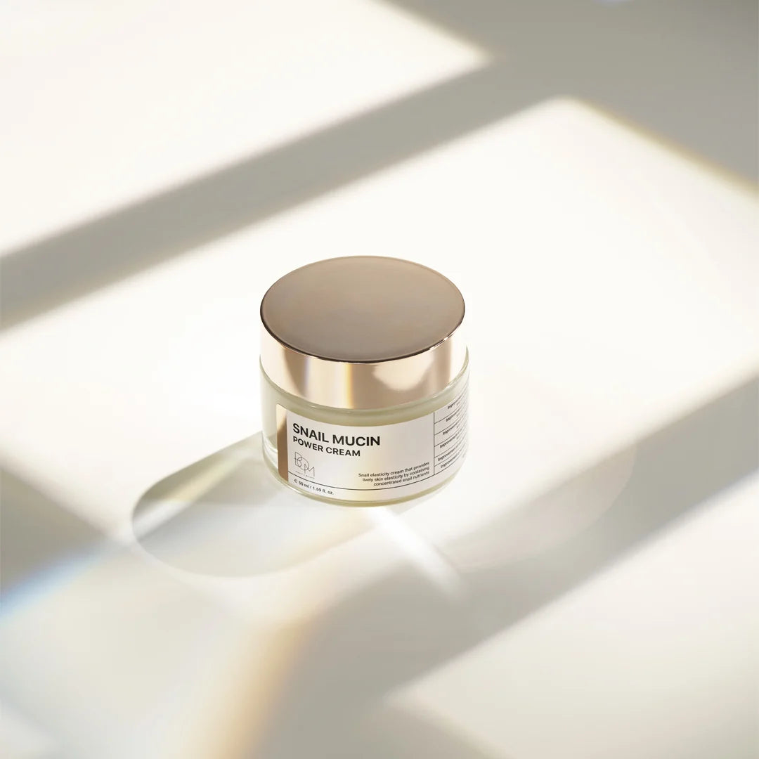 BOM Snail Mucin Power Cream - drėkinantis ir stangrinantis veido kremas