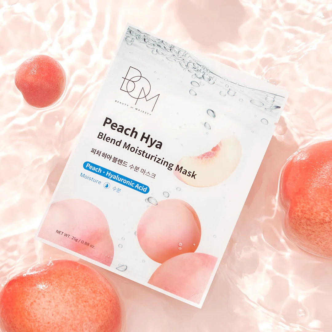 BOM Peach Hya Blend Moisturizing Mask - drėkinanti lakštinė veido kaukė