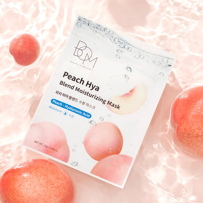 BOM Peach Hya Blend Moisturizing Mask - drėkinanti lakštinė veido kaukė