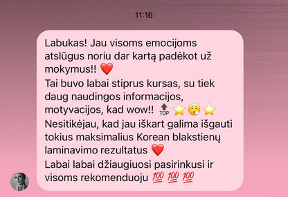 Korėjietiškas Blakstienų rietimo (Korean Lashlift) Masterclass (rezervacija)