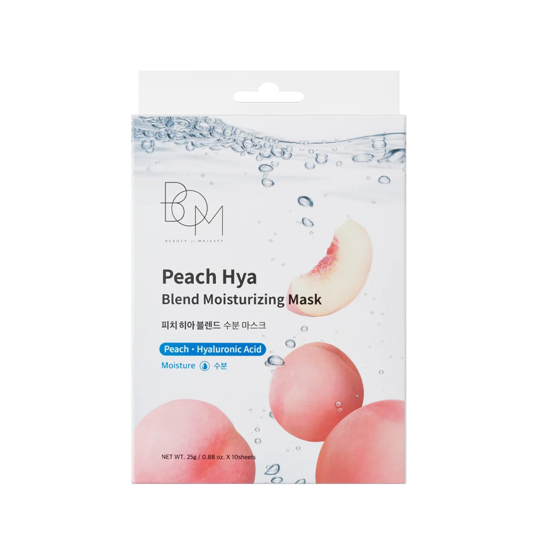 BOM Peach Hya Blend Moisturizing Mask - drėkinanti lakštinė veido kaukė