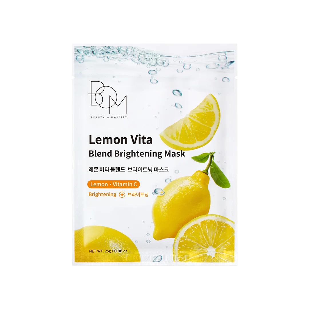 BOM Lemon Vita Blend Brightening Mask - skaistinanti lakštinė veido kaukė