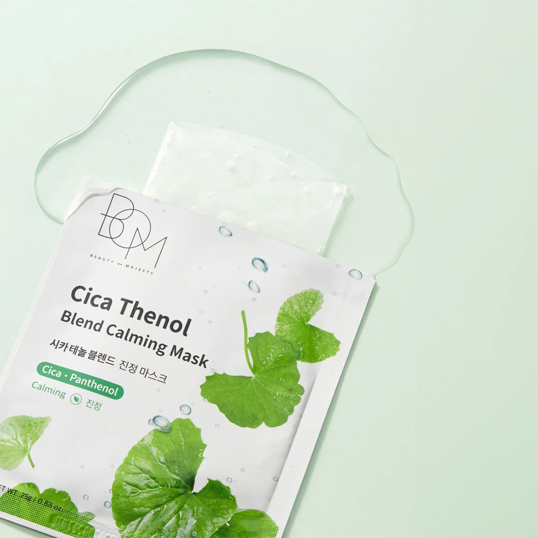BOM Cica Thenol Blend Calming Mask - raminanti lakštinė veido kaukė