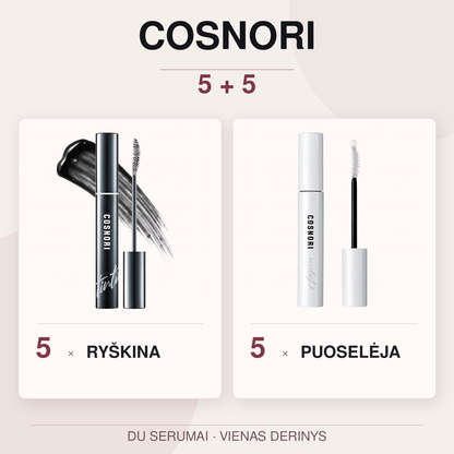 COSNORI Mix rinkinys – 5 vnt. Klasikinis + 5 vnt. Deep Black (€15/vnt.)