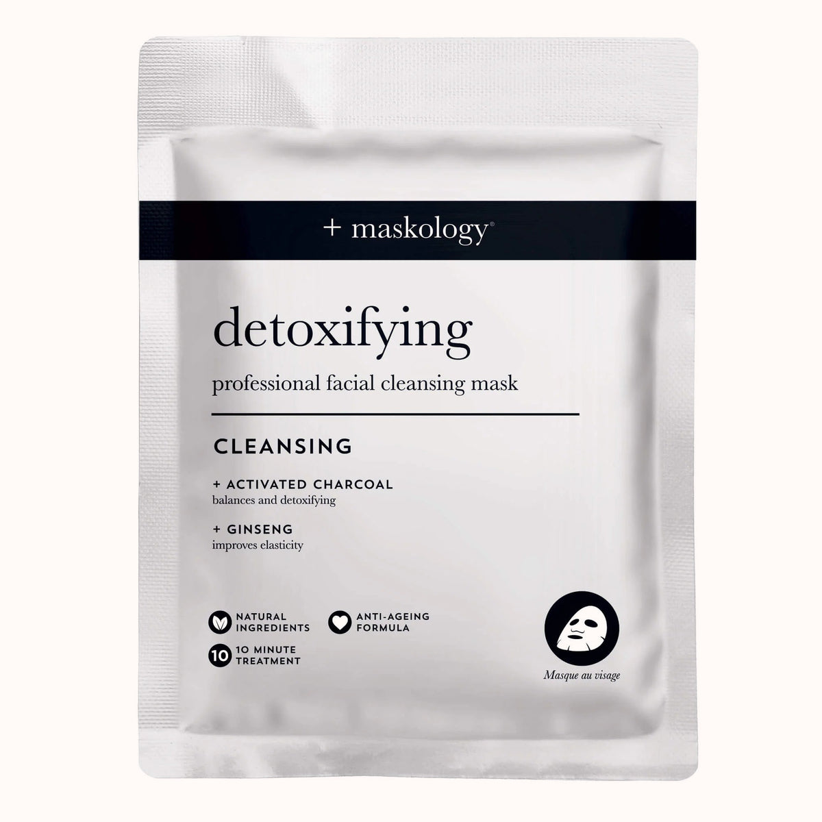 Maskology DETOXIFYING valomoji lakštinė veido kaukė, 20ml