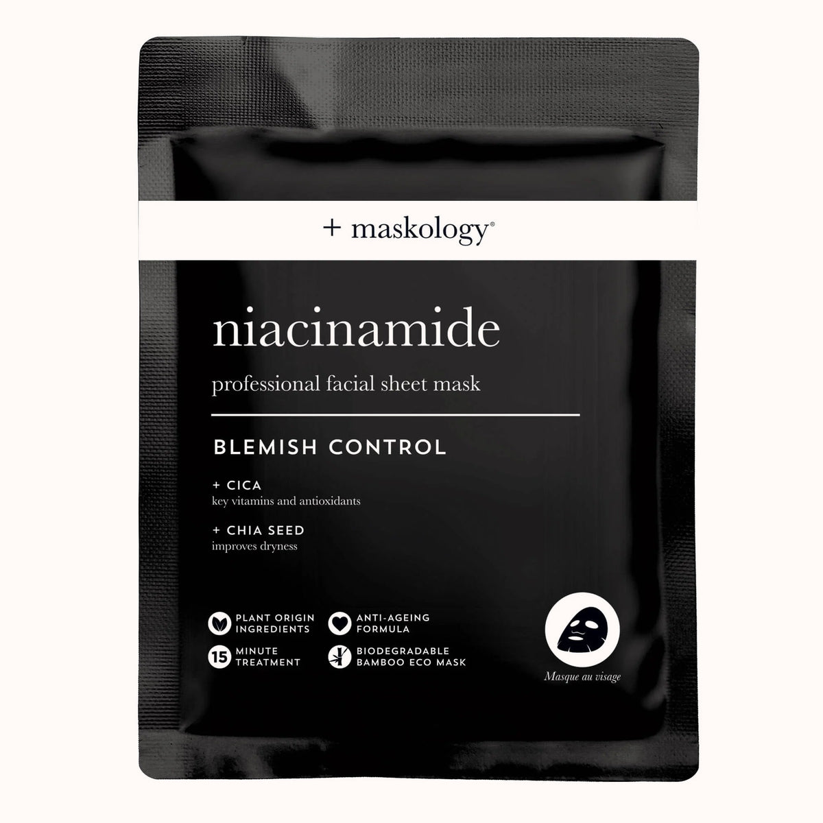 Maskology NIACINAMIDE lakštinė veido kaukė su niacinamidu, 22ml